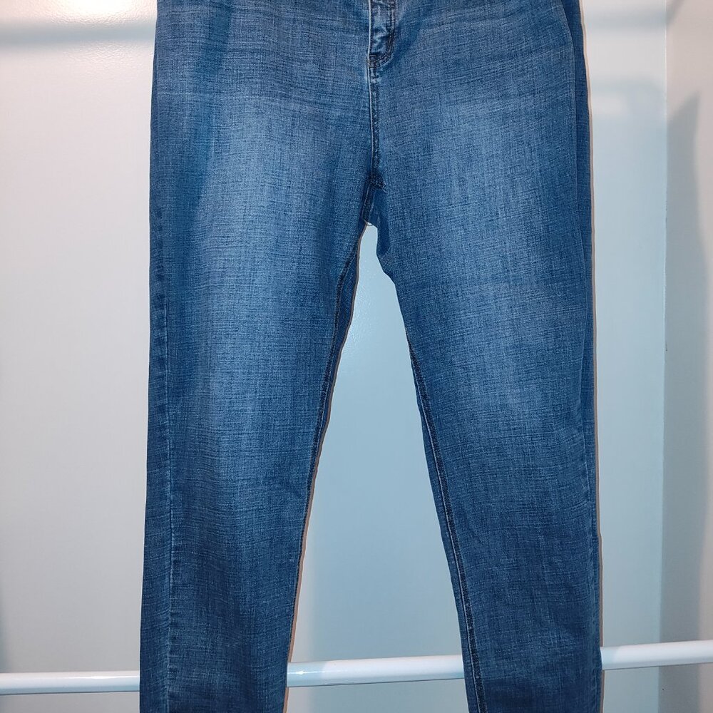 Plus Denim Blue Jeans Pre-owned like new frayed leg sleek fit